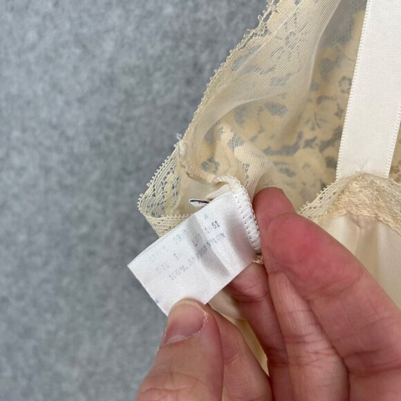 Wonder Woman Vintage Lace Trim Midi Slip Dress Size 34 Cream USA Union Made - Picture 6 of 11